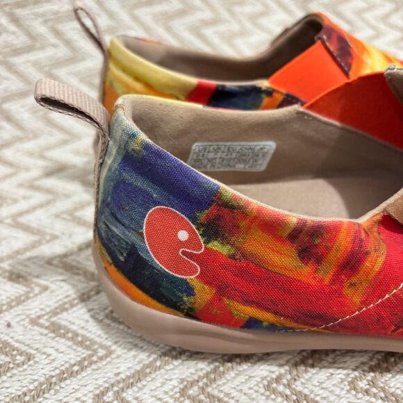 UIN Women’s Toledo Color Brush Flats Canvas Lightweight Slip On Sneakers - Picture 3 of 9